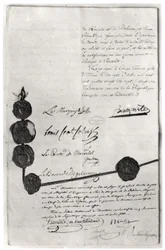 Der Vertrag von Campo Formio, unterzeichnet von Napoleon Bonaparte (1769-1821) am 17. Oktober 1797